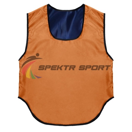 Купить Манишка футбольная двусторонняя Spektr Sport оранжево-синяя, р. 42-48 в Ишимбае 
