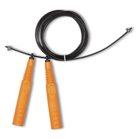 Купить Скакалка высокооборотная Кроссфит стальной шнур в оплетке 2.9 м чёрно-оранжевая в Ишимбае 
